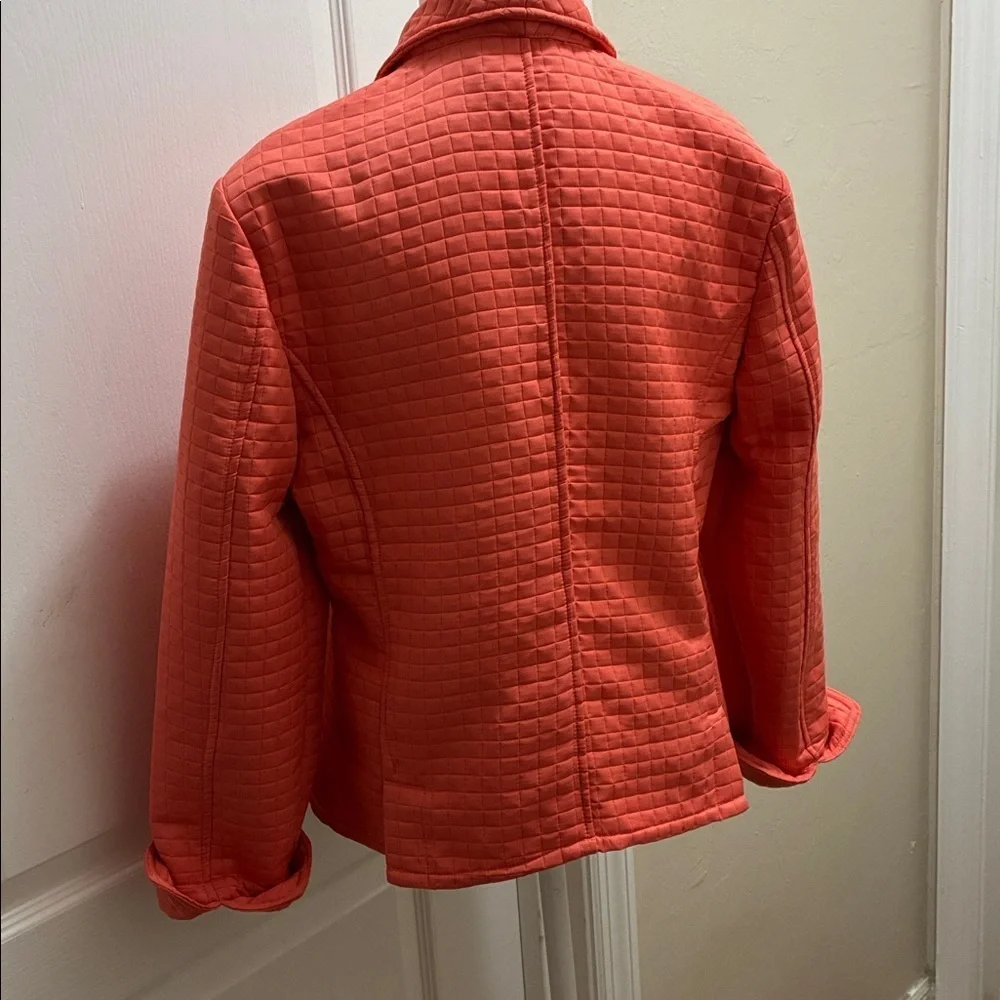 Robert Louis Coral Quilted Jacket Long Sleeves Cuffed Vintage Great Condition